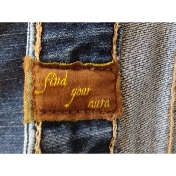 Aura Jeans Womens 8 Petite Short Rise Embroidered Straight - Picture 9 of 16